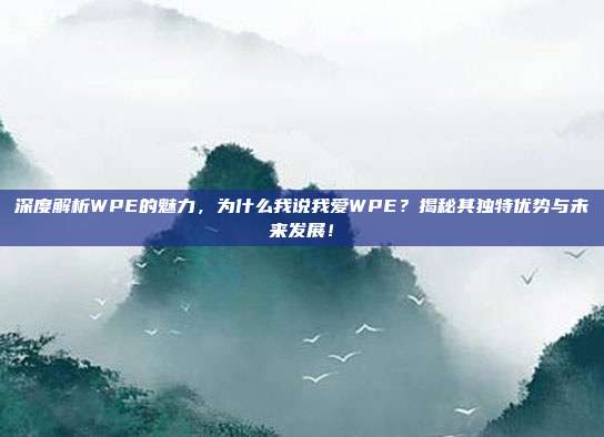 深度解析WPE的魅力，为什么我说我爱WPE？揭秘其独特优势与未来发展！